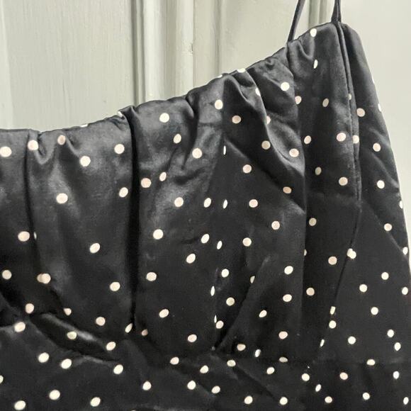 Zara Black Polka Dot Satin Midi Slip Dress Size Medium NEW Strappy Glam - Picture 4 of 8